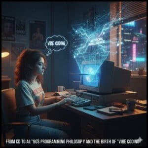 من الـCD إلى الذكاء الاصطناعي: فلسفة البرمجة في التسعينات وولادة مفهوم “Vibe Coding”