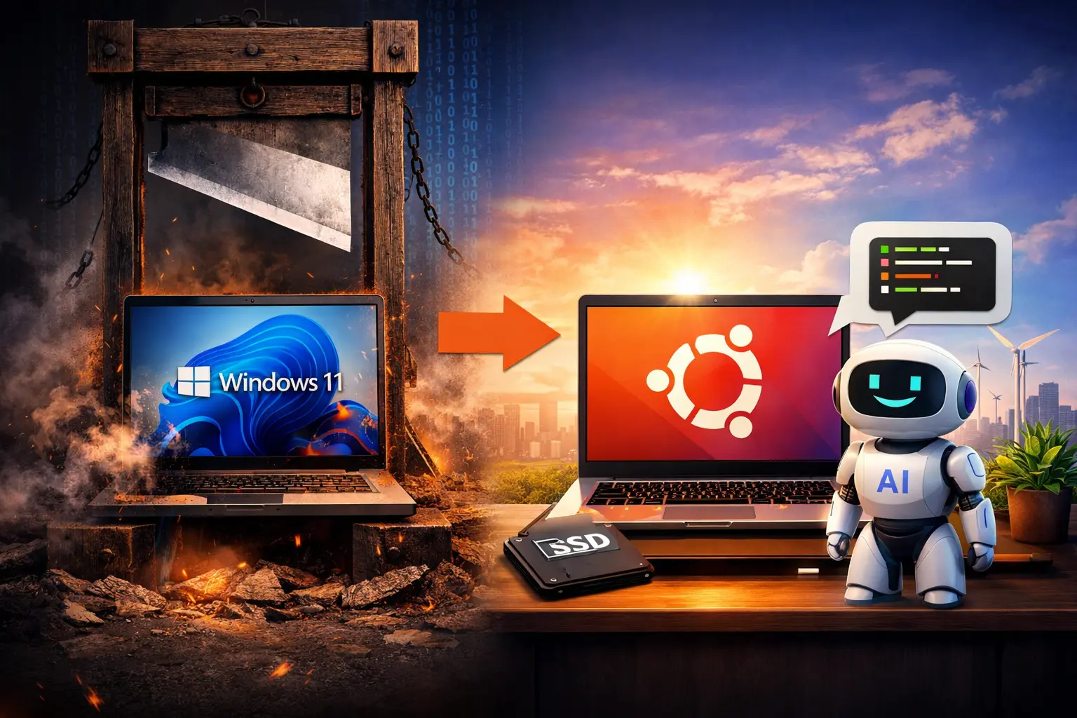 الانتقال إلى أوبونتو : كيف أنقذت حاسوبي من مقصلة ويندوز 11