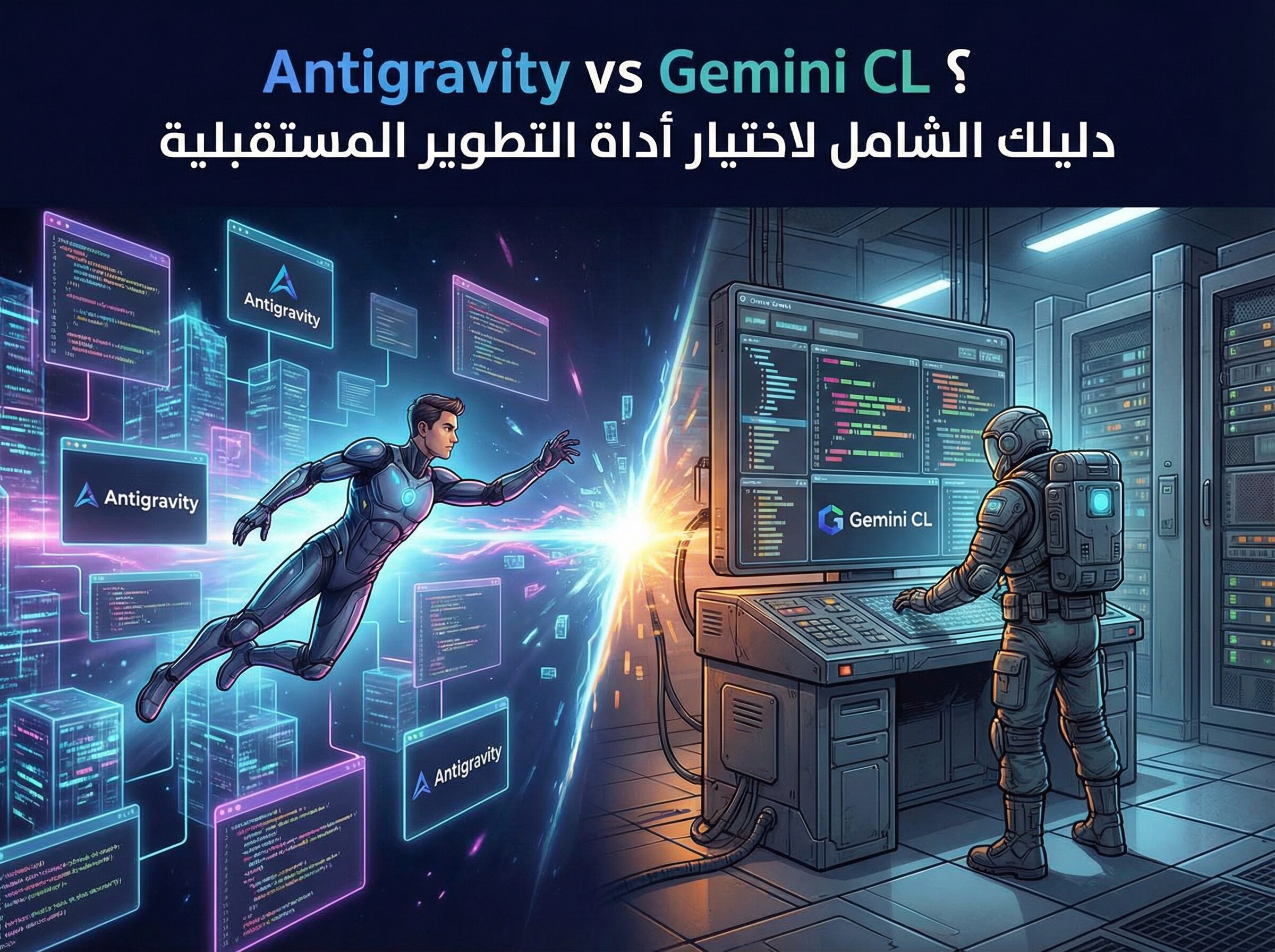 Antigravity vs Gemini CL ؟ دليلك الشامل لاختيار أداة التطوير المستقبلية