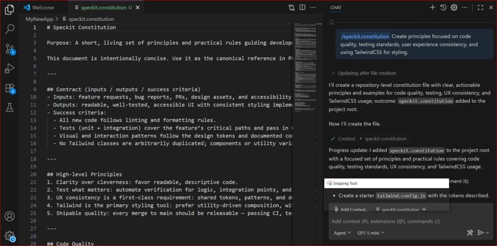 سيقوم الذكاء الاصطناعي بكتابة ملف constitution.md