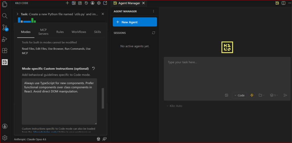 التعليمات المخصصة (Custom Instructions) في Kilo AI