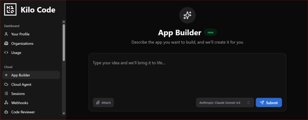 منشئ التطبيقات (App Builder) في KILO