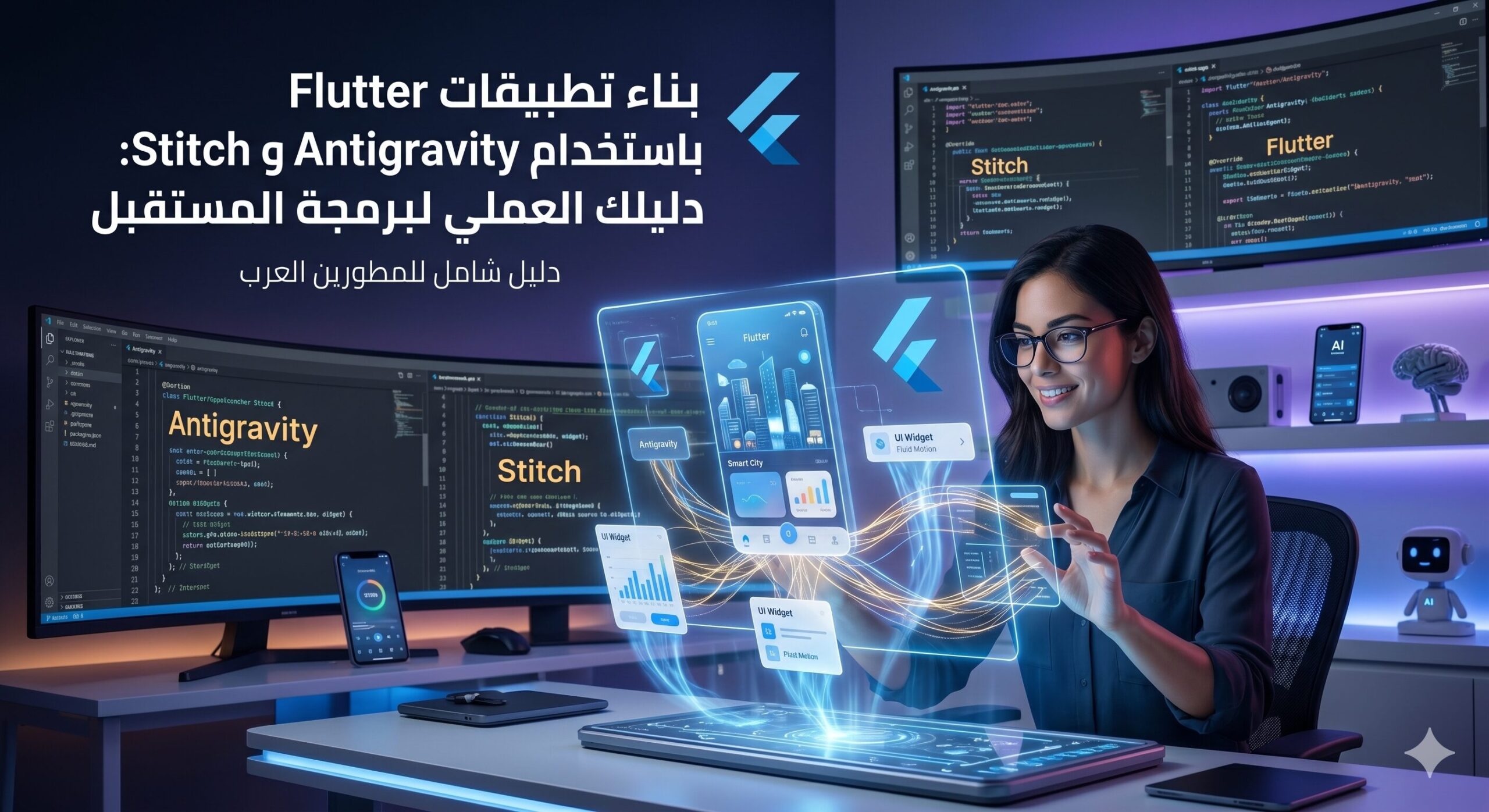 بناء تطبيقات Flutter باستخدام Antigravity و Stitch : دليلك العملي لبرمجة المستقبل