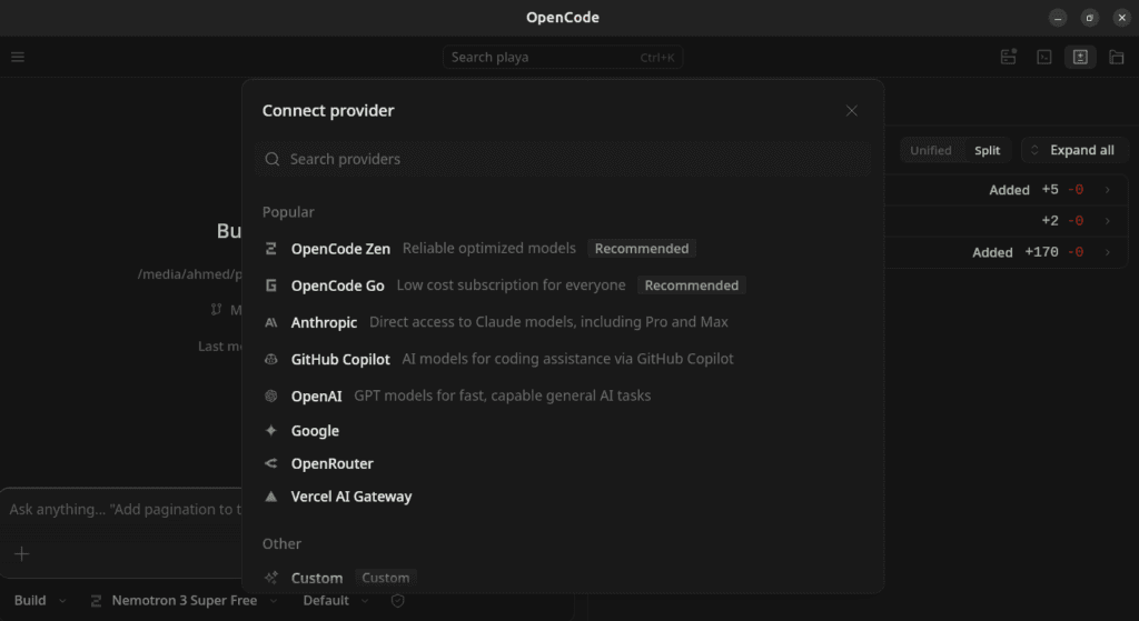 تكوين Gemma 4 مع OpenCode - اختيار مزود جوجل